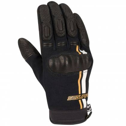 Mănuși Moto din Piele & Textil SEGURA SCOTTY · Negru / Maro / Alb  - 0