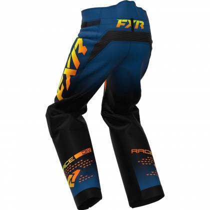 Pantaloni Enduro - Cross FXR RACING COLD CROSS RR · Negru / Albastru / Galben-Fluo  - 1