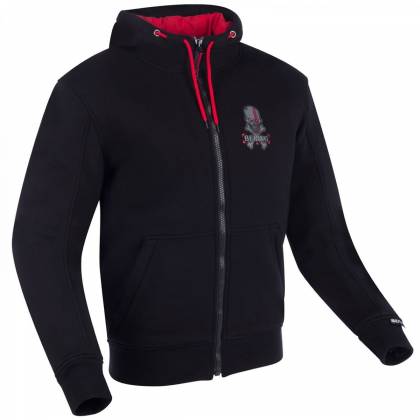 Hanorac Moto cu Protecții & Kevlar BERING HOODIZ 2 · Negru / Roșu  - 0