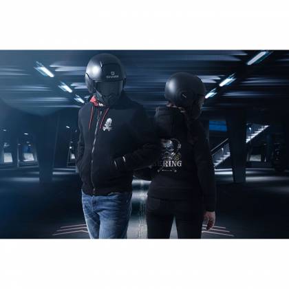 Hanorac Moto cu Protecții & Kevlar BERING HOODIZ 2 · Negru / Roșu  - 1