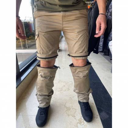Pantaloni Moto din Textil TRILOBITE 1864 DUAL 2IN1 · Bej  - 2
