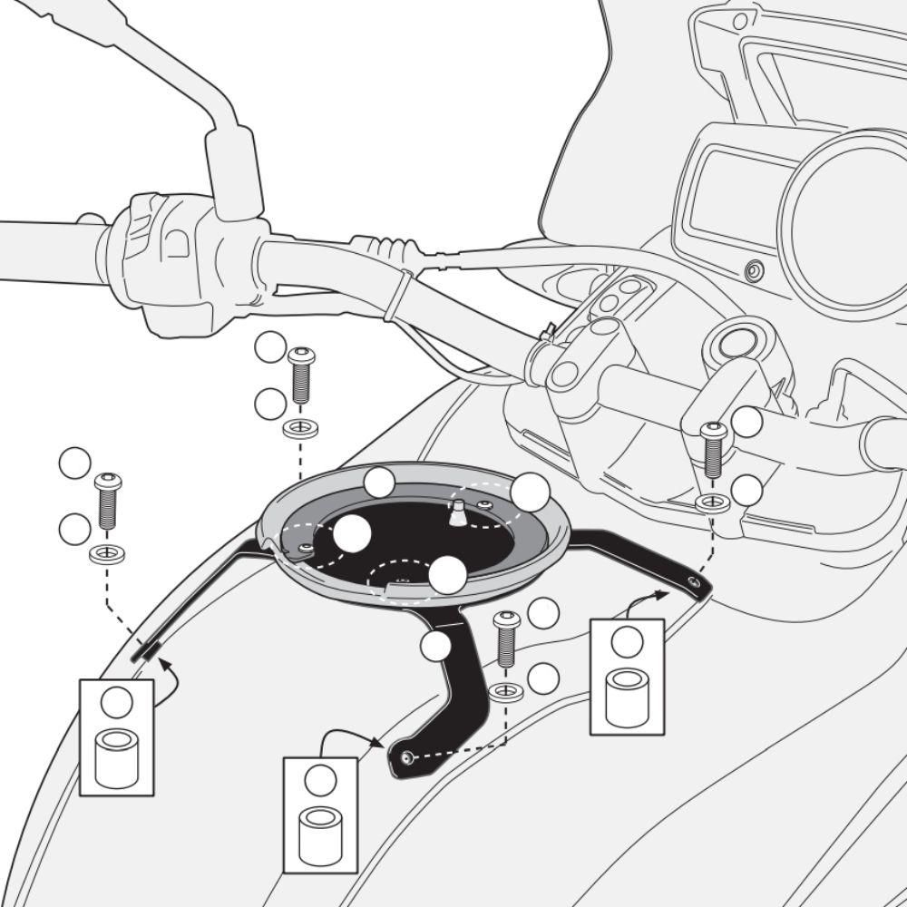 Suport Prindere Geantă pentru Rezervor Moto GIVI BF19  - 1