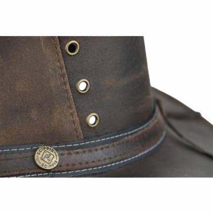 Pălărie Cowboy din Piele Naturală WILD WEST LONGFORD · Maro  - 2