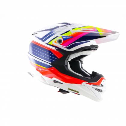 Cască Enduro Off-Road SHOEI VFX-WR Pinnacle TC-1 · Alb / Albastru / Roșu  - 3