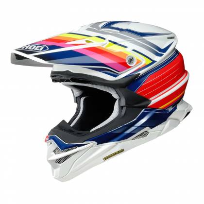 Cască Enduro Off-Road SHOEI VFX-WR Pinnacle TC-1 · Alb / Albastru / Roșu  - 0