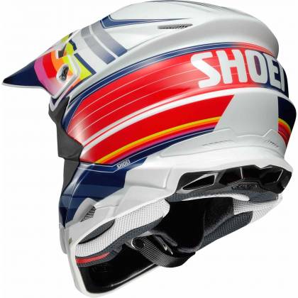 Cască Enduro Off-Road SHOEI VFX-WR Pinnacle TC-1 · Alb / Albastru / Roșu  - 1