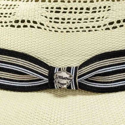 Pălărie Cowboy din Paie tip Panama WILD WEST LENO · Alb  - 2