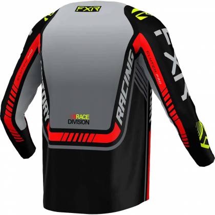 Tricou Enduro FXR RACING CLUTCH PRO MX · Gri / Negru / Roșu / Galben-Fluo  - 1