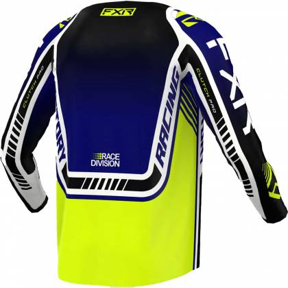 Tricou Enduro FXR RACING CLUTCH PRO MX · Albastru / Alb / Negru / Galben-Fluo  - 1