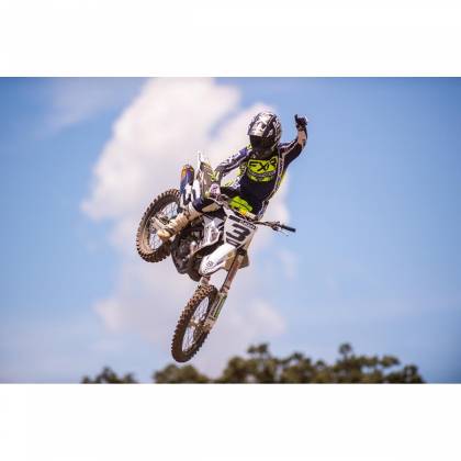 Pantaloni Enduro FXR RACING CLUTCH PRO MX · Albastru / Galben-Fluo / Alb / Negru  - 3