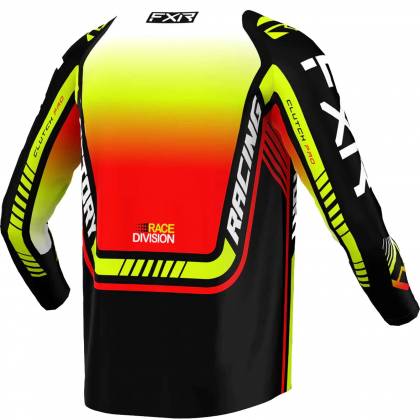 Tricou Enduro Copii FXR RACING CLUTCH PRO MX · Negru / Alb / Roșu / Galben-Fluo  - 1