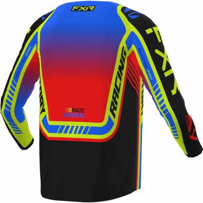 Tricou Enduro Copii FXR RACING CLUTCH PRO MX · Albastru / Galben-Fluo / Roșu / Negru  - 1