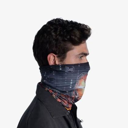 Bandană Tubulară Multifunctională BUFF ORIGINAL ECOSTRETCH ARC REACTOR · Negru / Roșu  - 3