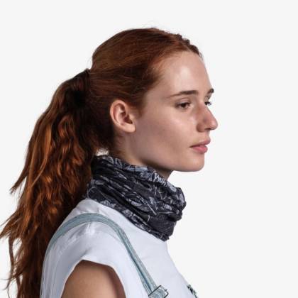 Bandană Tubulară Multifunctională BUFF ORIGINAL ECOSTRETCH AYAME GRAPHITE · Negru / Gri  - 2