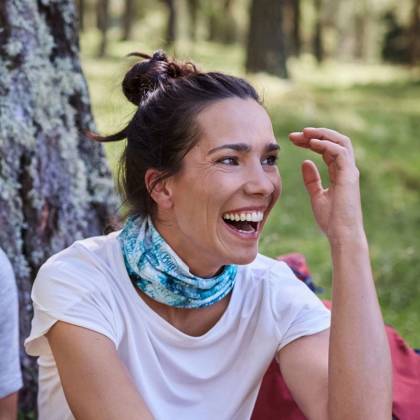 Bandană Tubulară Multifunctională BUFF COOLNET UV+ BLAUW TURQUOISE · Albastru / Gri  - 7