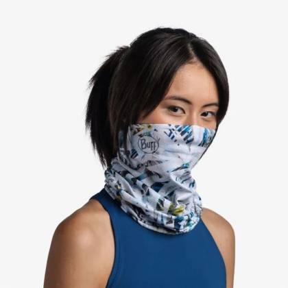 Bandană Tubulară Multifunctională BUFF COOLNET UV+ IPE MULTI · Alb / Albastru  - 2