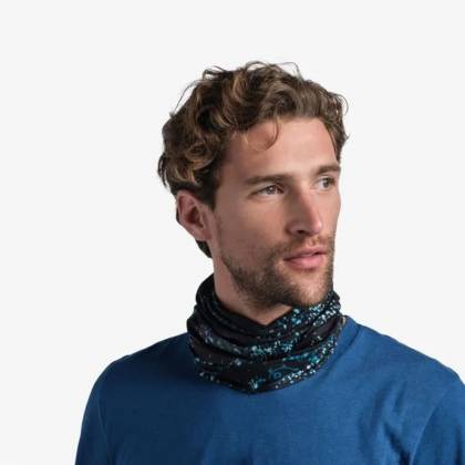 Bandană Tubulară Multifunctională BUFF COOLNET UV+ SPECKLE BLACK · Negru / Verde  - 2