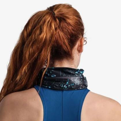 Bandană Tubulară Multifunctională BUFF COOLNET UV+ SPECKLE BLACK · Negru / Verde  - 7