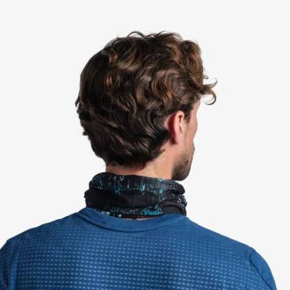 Bandană Tubulară Multifunctională BUFF COOLNET UV+ SPECKLE BLACK · Negru / Verde  - 3
