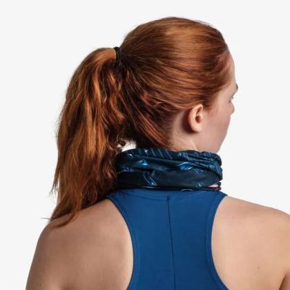 Bandană tubulară multifunctională BUFF COOLNET UV+ XCROSS · Albastru / Roz / Portocaliu  - 8