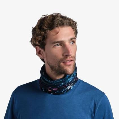 Bandană tubulară multifunctională BUFF COOLNET UV+ XCROSS · Albastru / Roz / Portocaliu  - 5