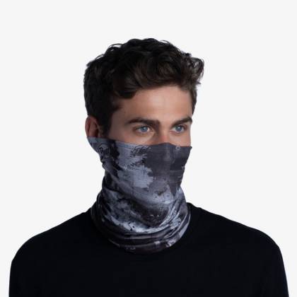 Bandană Tubulară Multifunctională BUFF ORIGINAL ECOSTRETCH GEOELENS BLACK · Negru / Gri  - 4