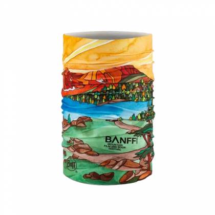 Bandană Tubulară Multifunctională BUFF ORIGINAL ECOSTRETCH BANFF 202 · Portocaliu / Albastru / Verde  - 3