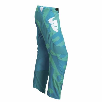 Pantaloni Enduro – Cross Damă THOR SECTOR DISGUISE 2023 · Albastru / Verde  - 2