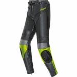 Pantaloni Moto din Piele SIXGEAR PHOENIX · Negru / Verde-Fluo / Gri