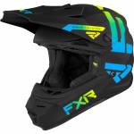 Cască Enduro - Cross Copii FXR RACING LEGION · Negru Mat / Albastru / Galben-Fluo
