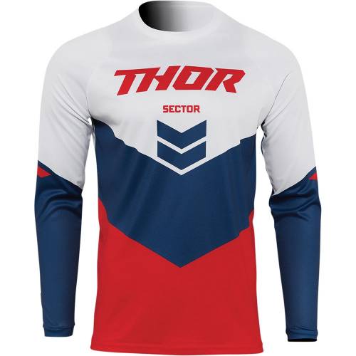 Tricou Enduro – Cross THOR SECTOR CHEVRON 2023 · Roșu / Albastru / Alb 