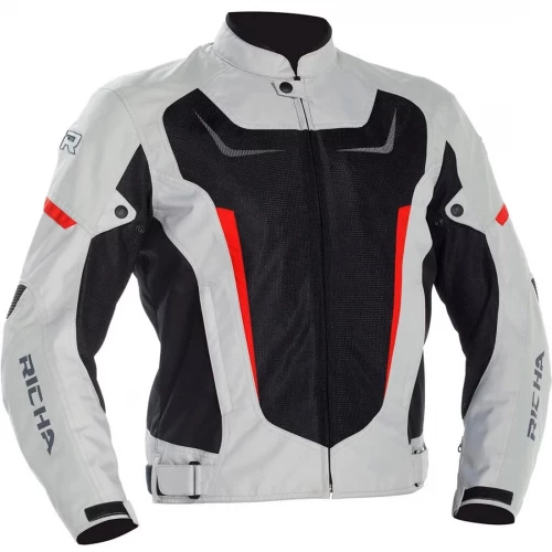 Geacă Moto de Vară din Textil RICHA AIRSTRIKE 2 · Gri / Negru / Roșu 