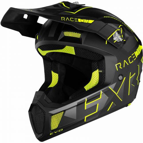 Cască Enduro - Cross - Snowmobil FXR RACING CLUTCH EVO 2023 · Negru / Galben-Fluo 