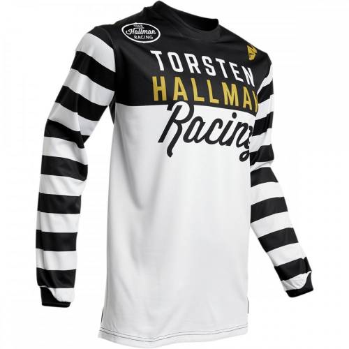 Tricou Enduro - Cross THOR HALLMAN RINGER · Negru / Alb 