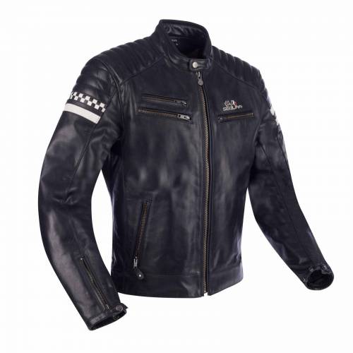 Geacă Moto din Piele SEGURA FUNKY SPEED · Negru / Alb 