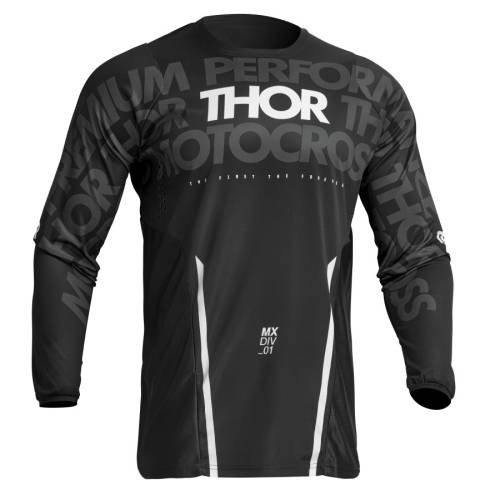 Tricou Enduro - Cross THOR PULSE MONO 2023 · Negru / Alb 