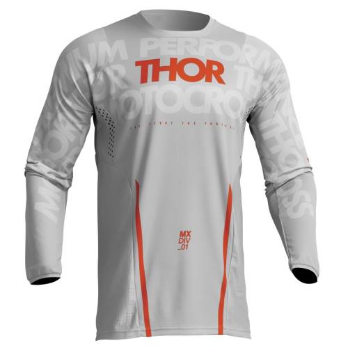 Tricou Enduro - Cross THOR PULSE MONO 2023 · Gri / Portocaliu 