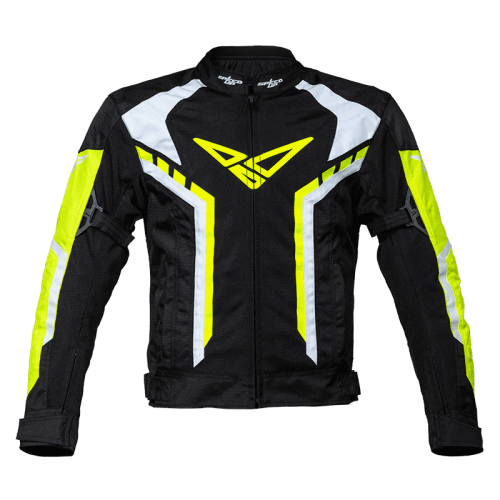 Geacă Moto de Vară din Textil SPEED UP PACE · Negru / Verde-Fluo 