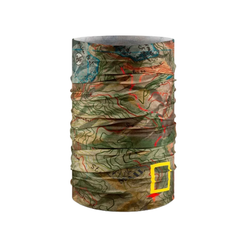 Bandană tubulară multifunctională BUFF ORIGINAL ECOSTRETCH  NATIONAL GEOGRAPHIC ANAWHATA KHAKI · Kaki / Verde / Maro 