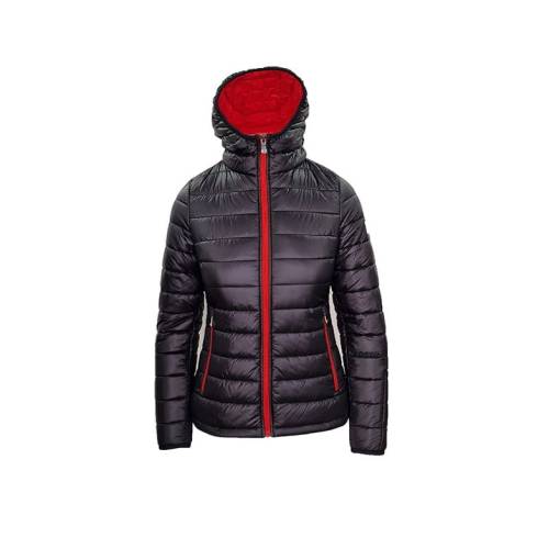 Geacă Puf Damă cu Pene de Gâscă STRINDBERG 5146/3  · Negru / Roșu 