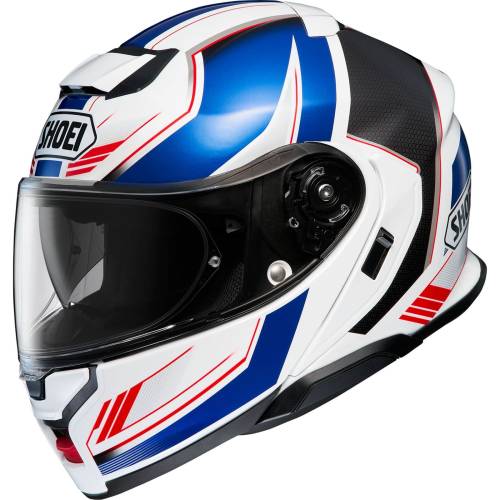 Cască Moto Flip-Up SHOEI NEOTEC 3 Grasp TC-10 · Alb / Albastru / Roșu 