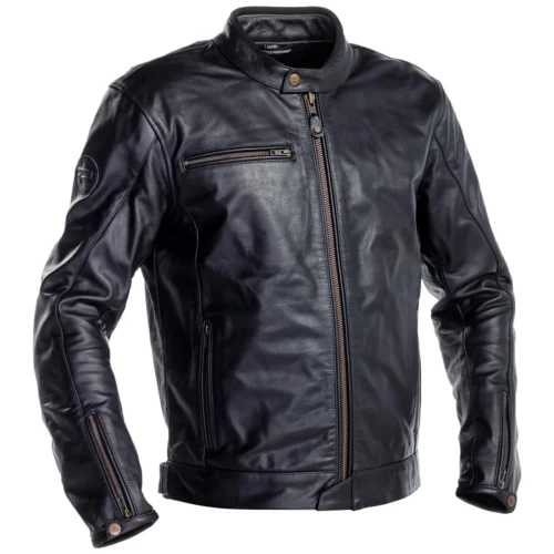 Geacă Moto din Piele RICHA NORMANDIE Mărimi Extra · Negru 