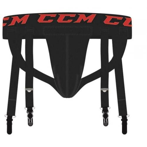 Suspensor Hochei cu Bretele, Copii, Youth, CCM 3 IN 1 JOCK COMBO · Negru / Roșu 