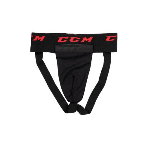 Suspensor Hochei Jucător, Senior, CCM DELUXE SUPPORT WITH CUP · Negru / Roșu 