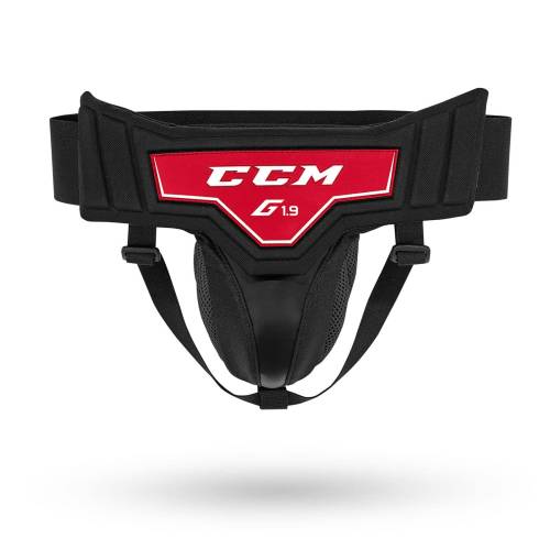 Suspensor Hochei Copii, Portar, Junior, CCM 1.9 GOALIE JOCK · Negru / Roșu 