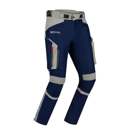 Pantaloni Moto din Textil GoreTex BERING AUSTRAL GTX · Gri / Albastru / Roșu 