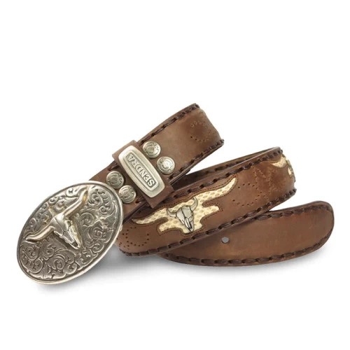 Curea din Piele Naturală SENDRA BOOTS 8322 SPRINTER TANG-PITON NATURAL · Maro 