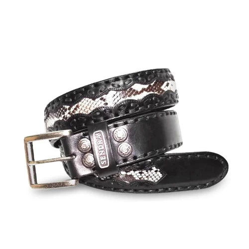 Curea din Piele Naturală SENDRA BOOTS 8347 NEGRO-PITON NATURAL · Negru 