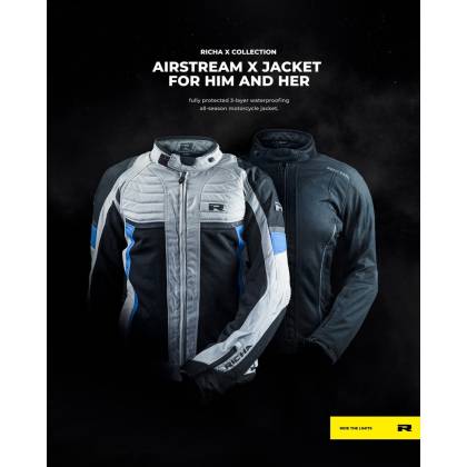 Geacă Moto din Textil RICHA AIRSTREAM-X · Alb / Negru / Albastru  - 1