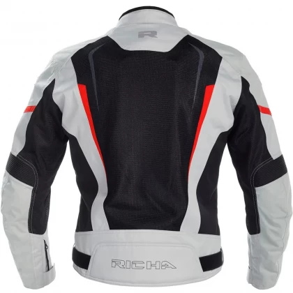 Geacă Moto de Vară din Textil RICHA AIRSTRIKE 2 · Gri / Negru / Roșu  - 1